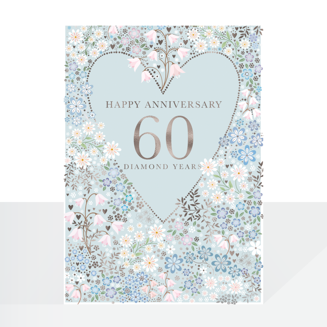 60 Diamond years Anniversary card