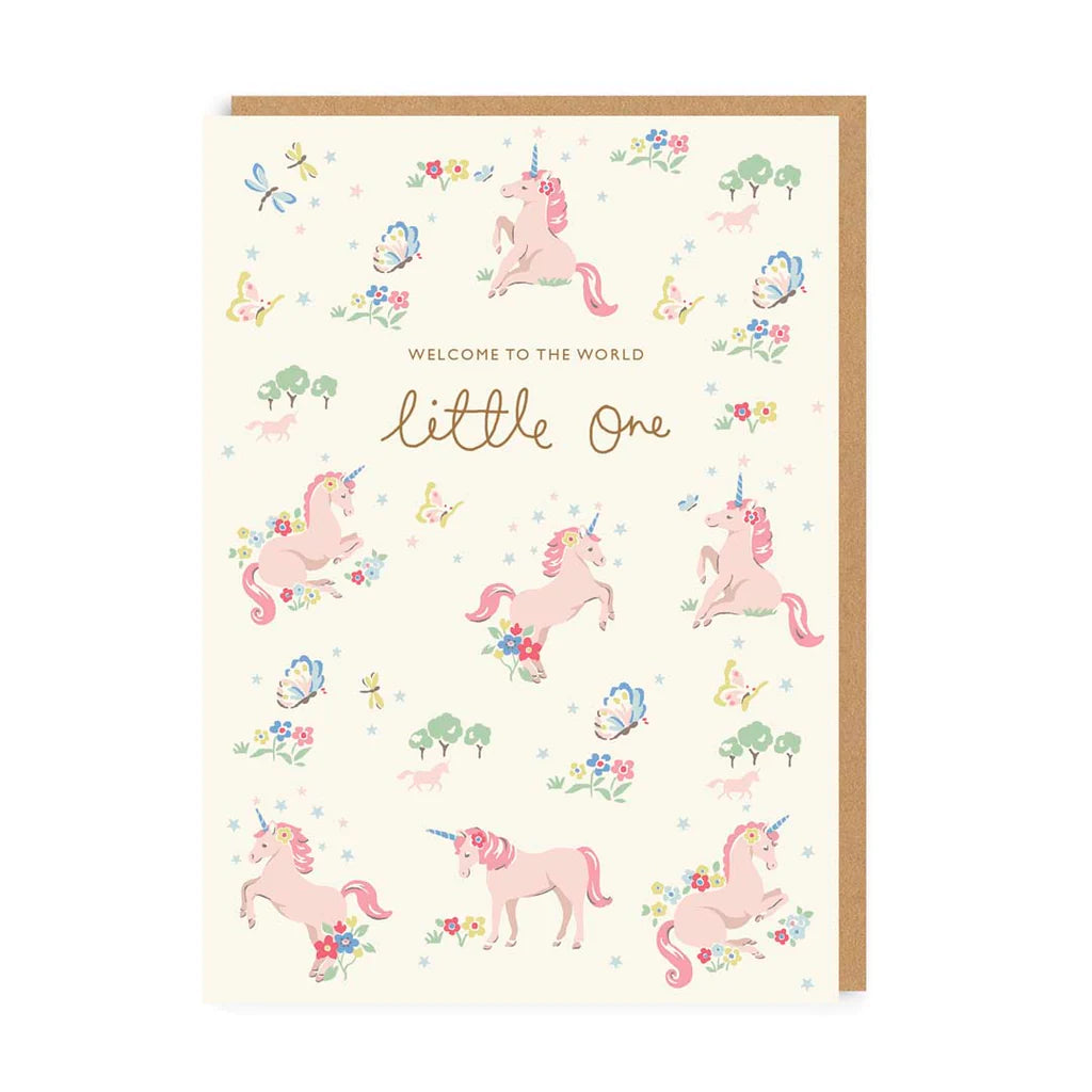 Welcome little one - pink - Cath Kidston card