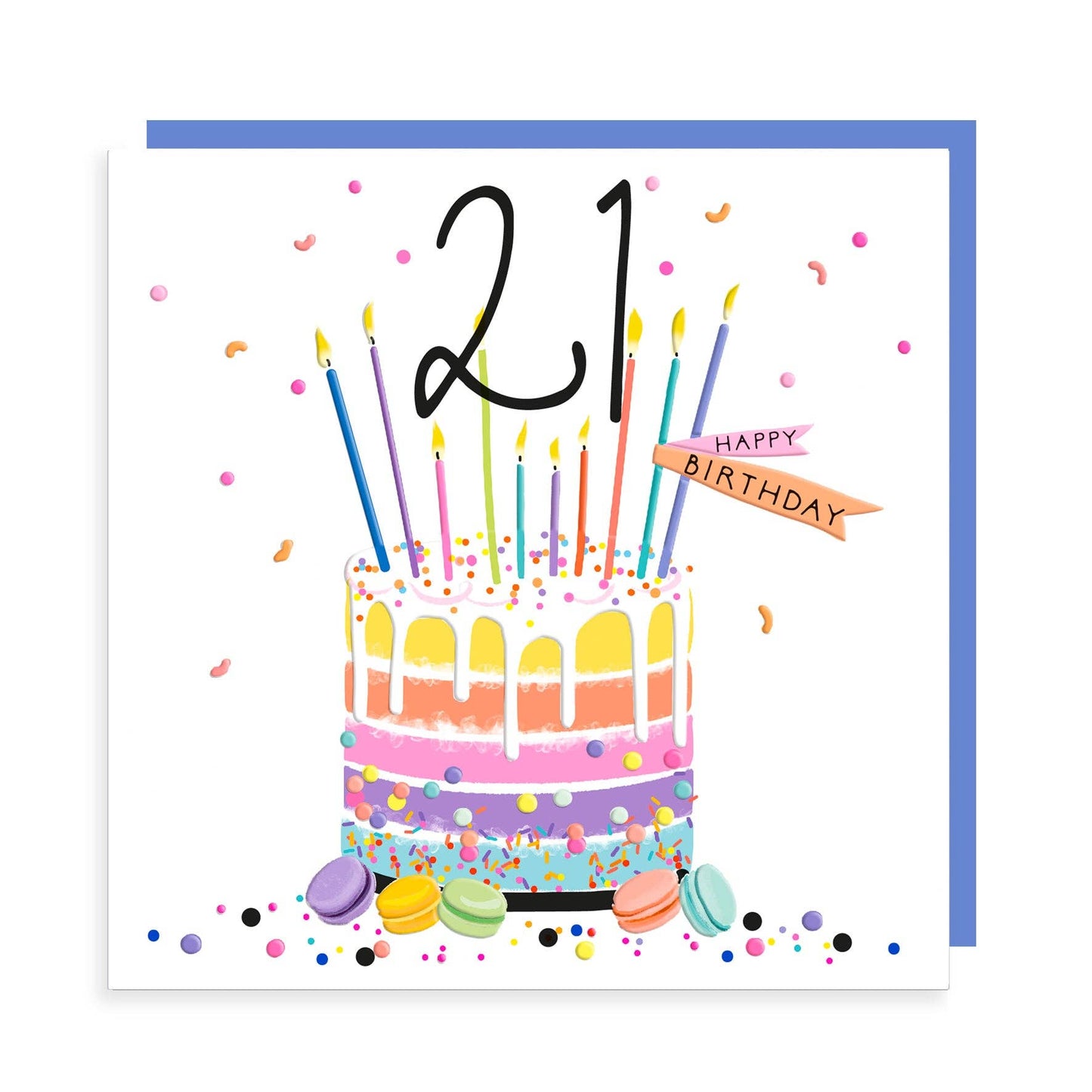 Happy Birthday 21 - Rainbow Cake - Milestone Age