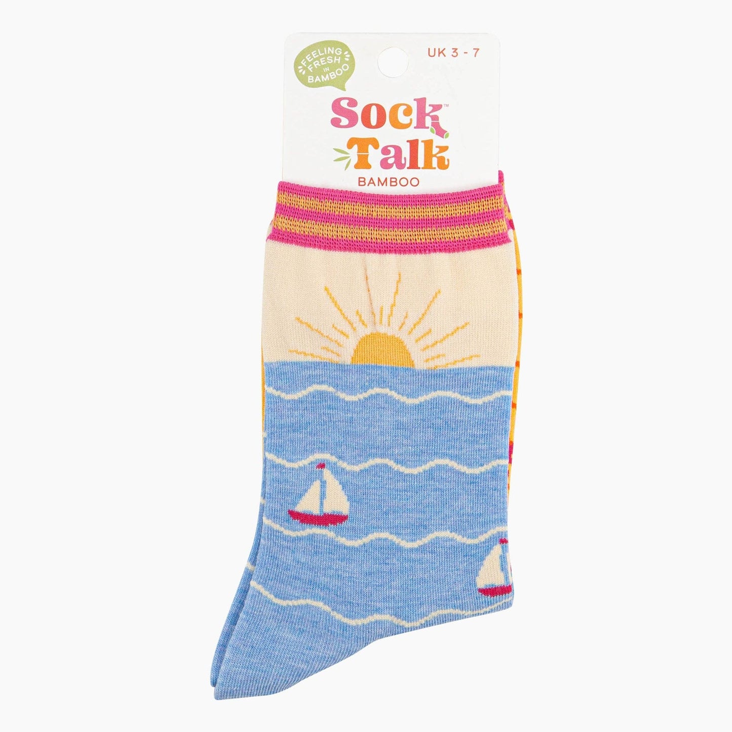 Beach Sunset Bamboo Socks in Blue/Yellow