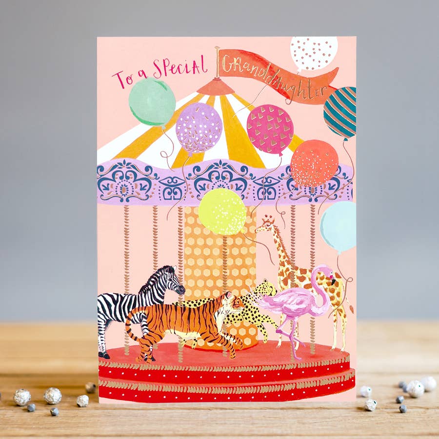 Merry-go-round Birthday | Granddaughter Birthday | Kids Card