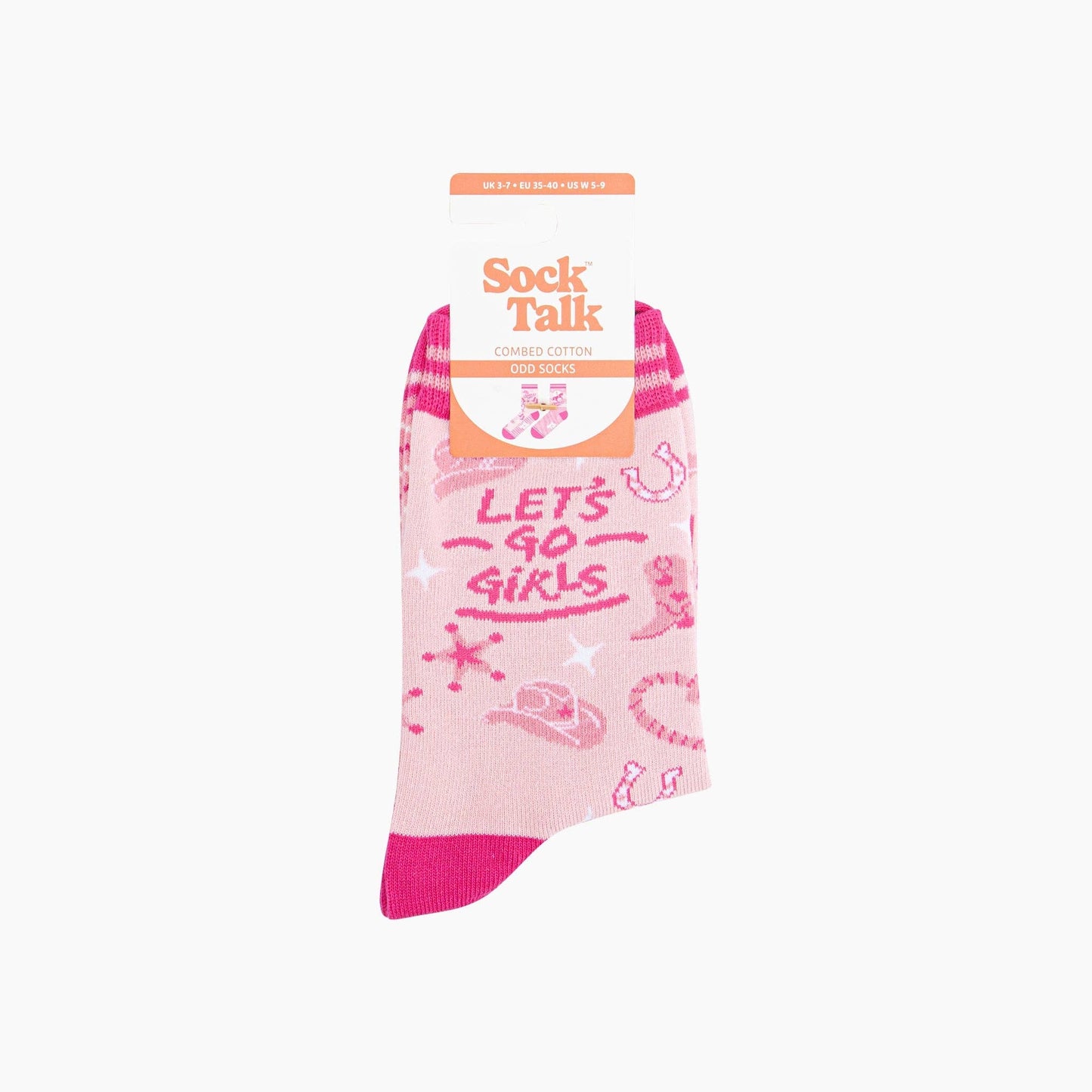 Saddle Up Horse Combed Cotton Odd Socks in Pink