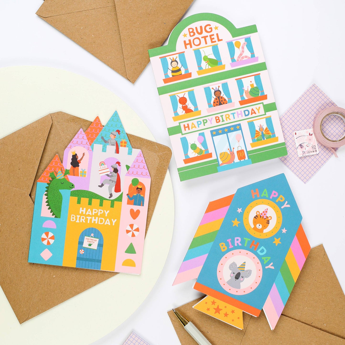 Playful Bug Hotel Birthday Card for Kids with Cute Critters