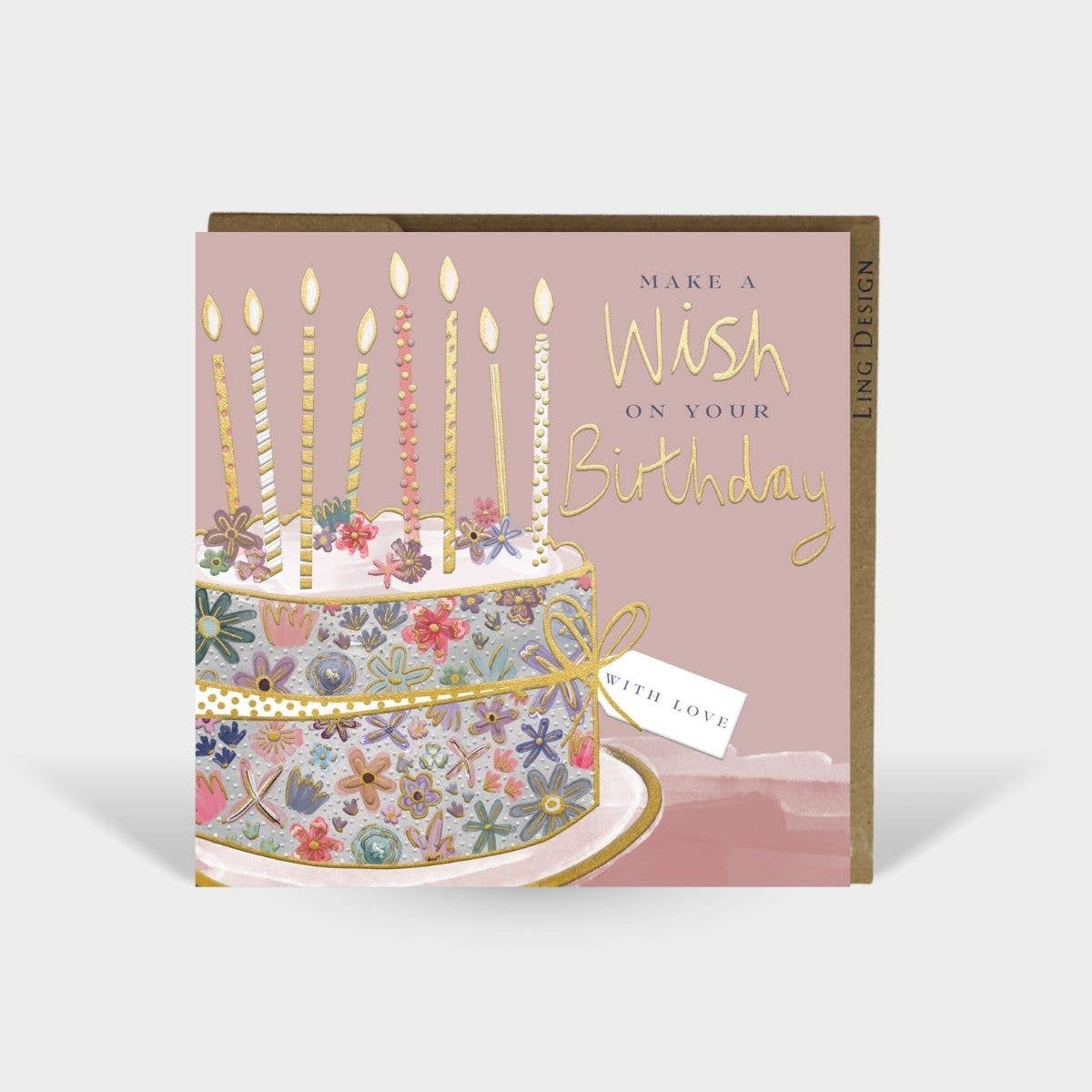 Birthday Wish Birthday Card for Her Friend Embos Foil Cake