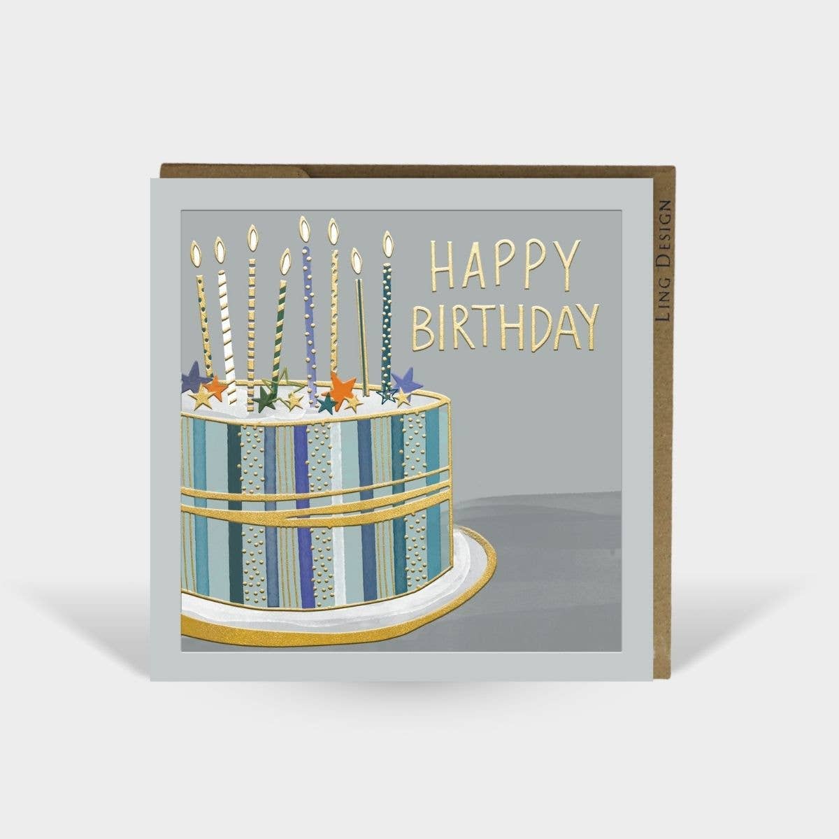 Celebration Birthday Card for Him Emboss Foil Cake