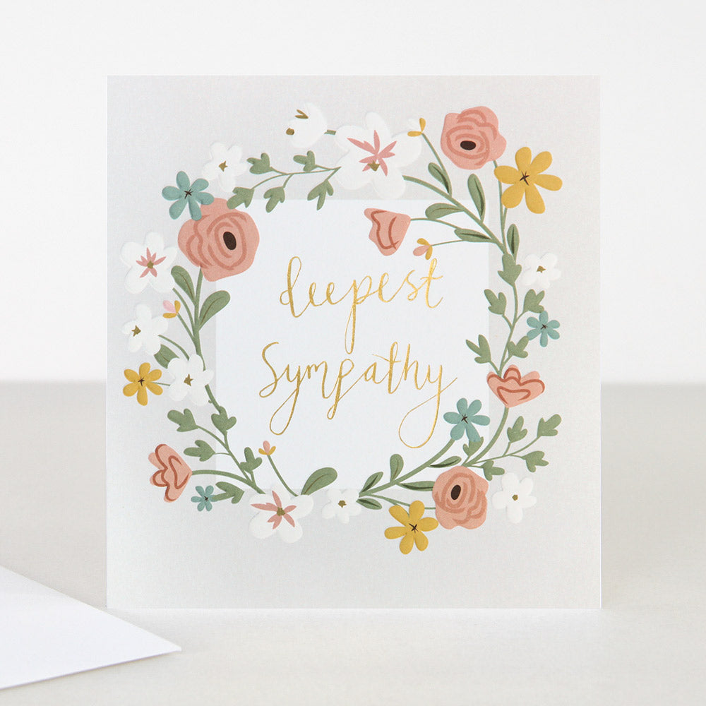 Deepest sympathy, floral wreath - card