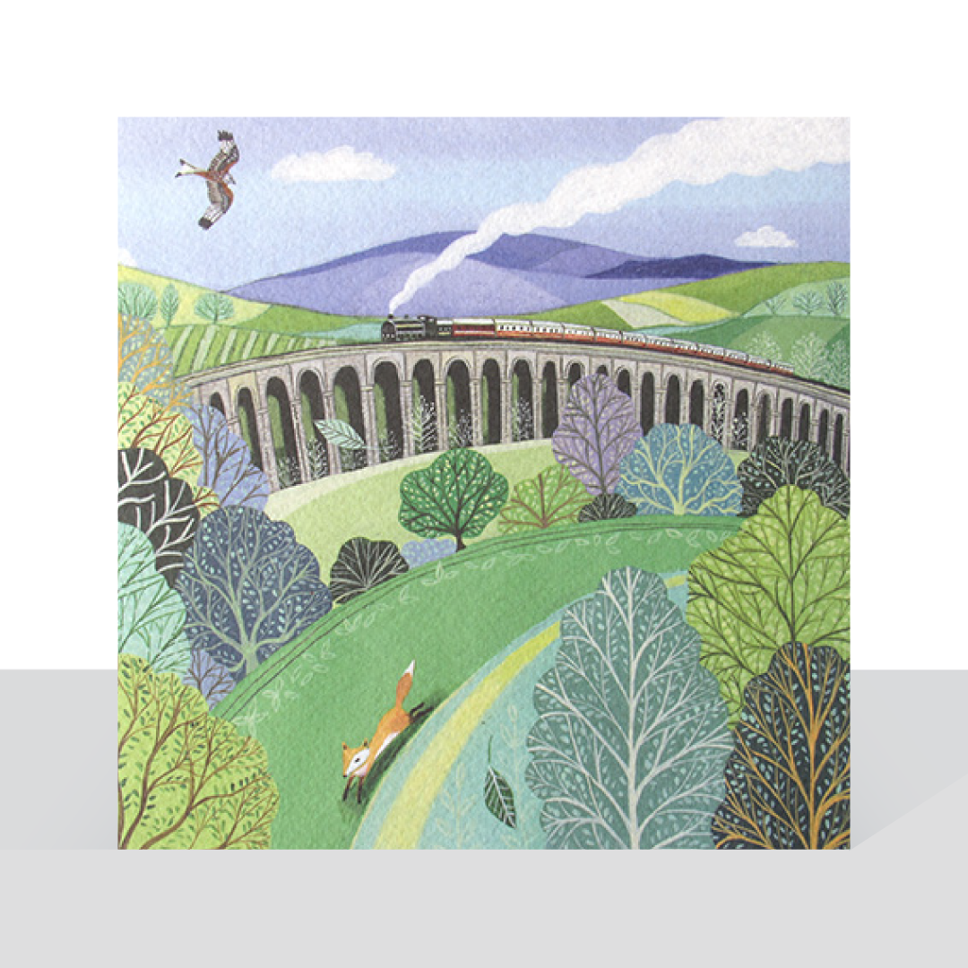 Train over the viaduct