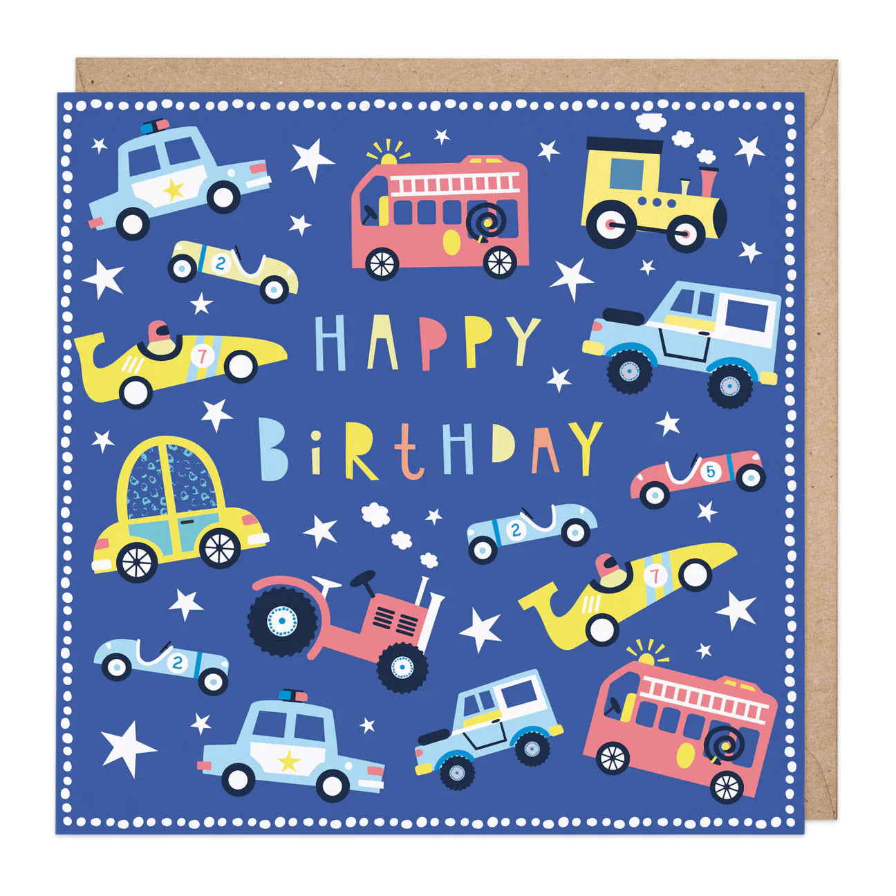 Vehicles, glow in the dark - card