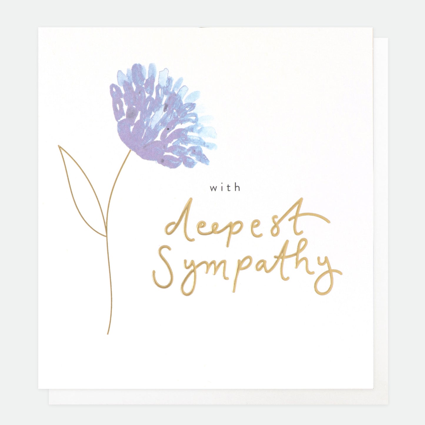 With deepest sympathy, blue flower - card