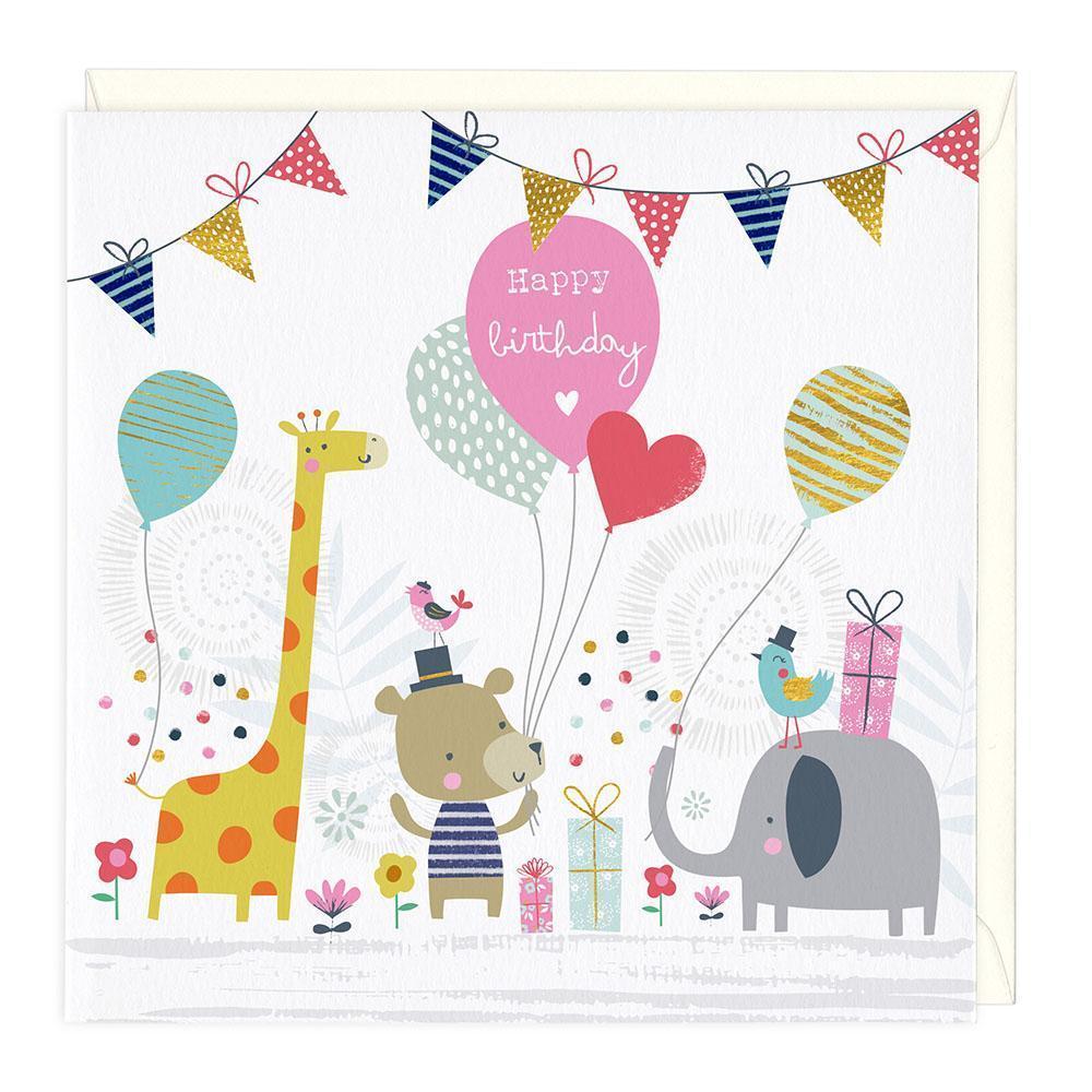 Birthday animals - card