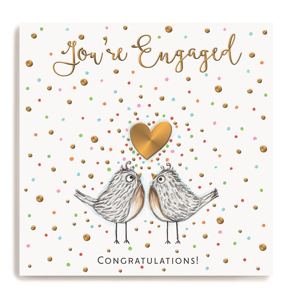 You’re engaged, two birds - card