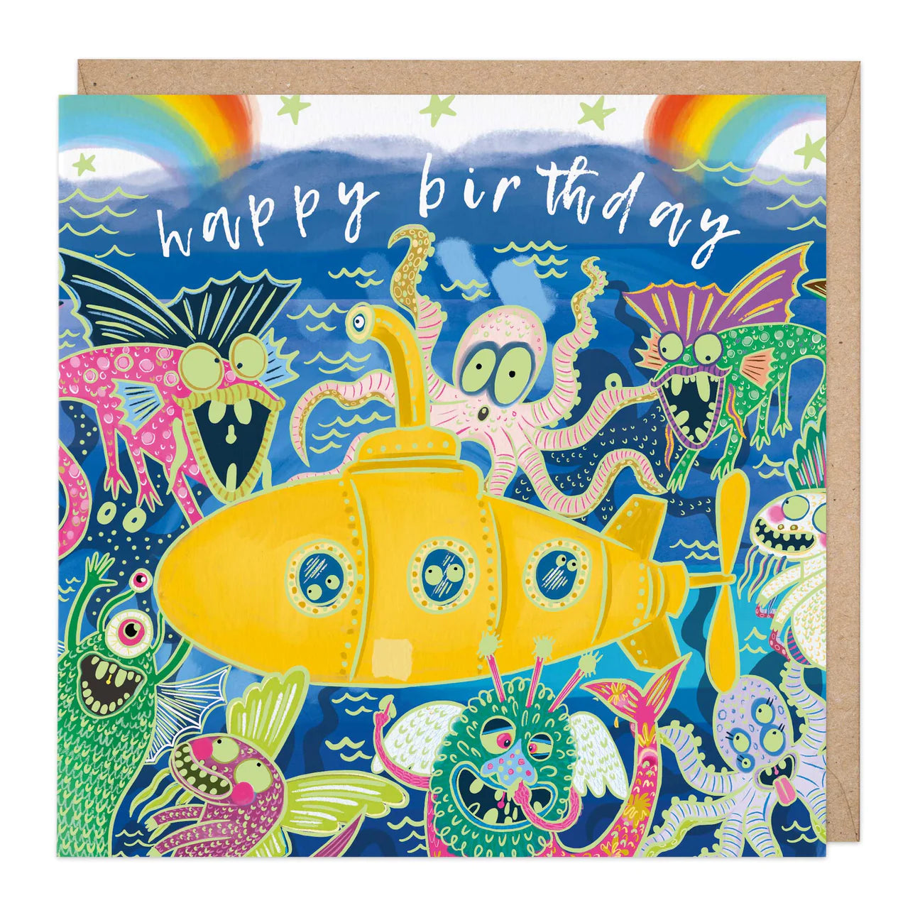 Sea life, glow in the dark - card