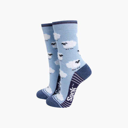 Sheep Fluffy Bamboo Socks in Blue