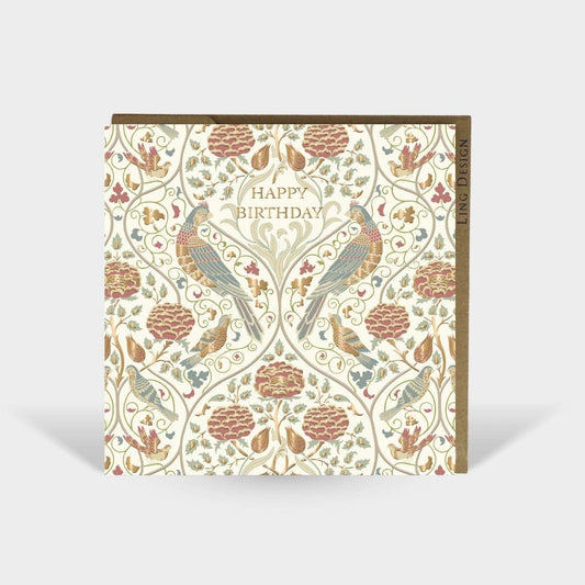 Seasons by Way William Morris Birthday Card Square Friend