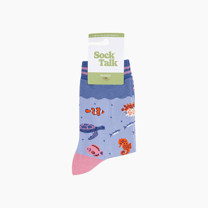 Under the Sea Bamboo Socks in Blue