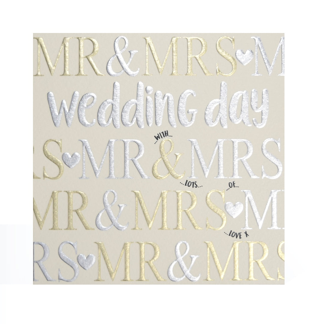 Wedding Day, Mr & Mrs text card