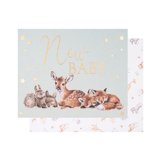New baby - woodland animals card