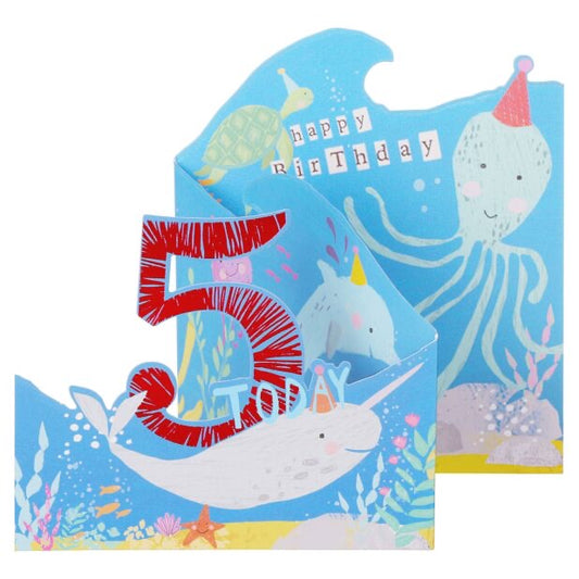 5th birthday zig zag pop out - card