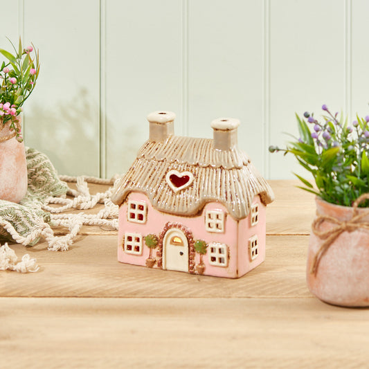 Cottage pink tealight house