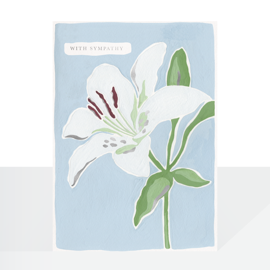With sympathy lily card