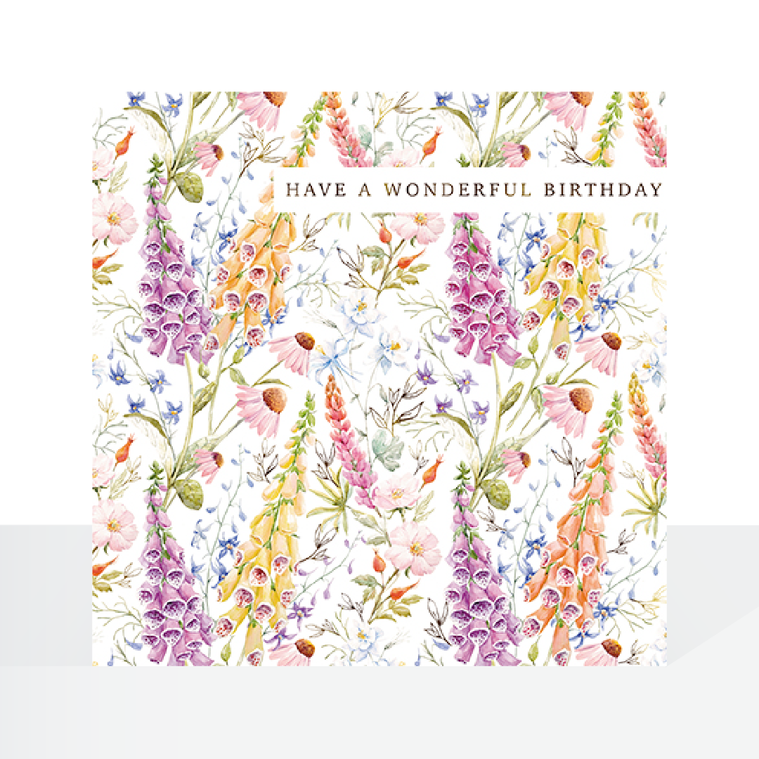 Wonderful birthday, foxgloves - card