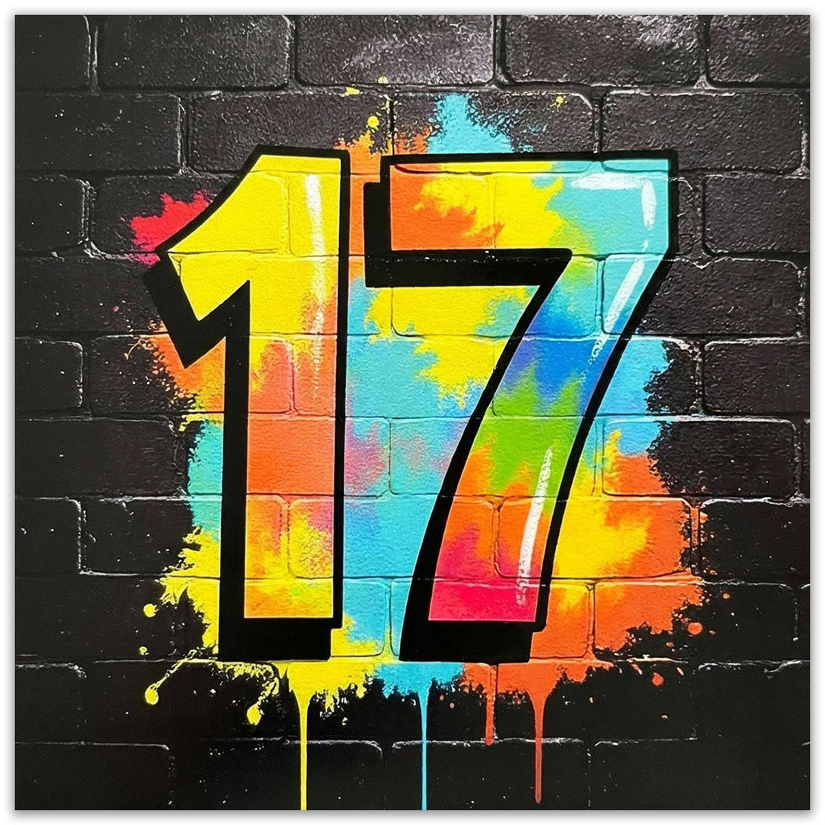 Age 17 Graffiti Style Birthday Card