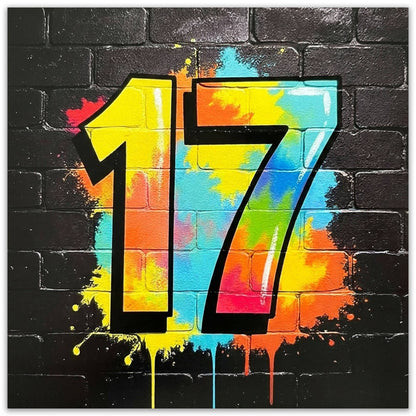 Age 17 Graffiti Style Birthday Card