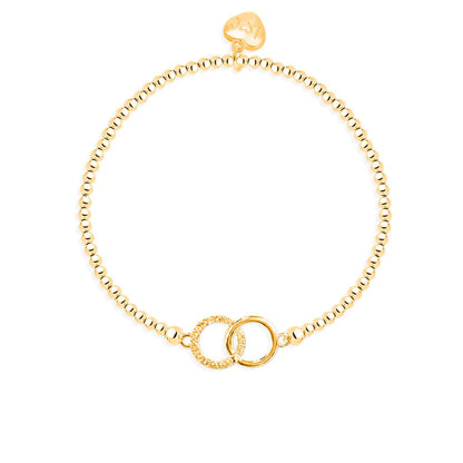 Crystal circle bracelet, 18k gold plated - Life Charms - Especially for you