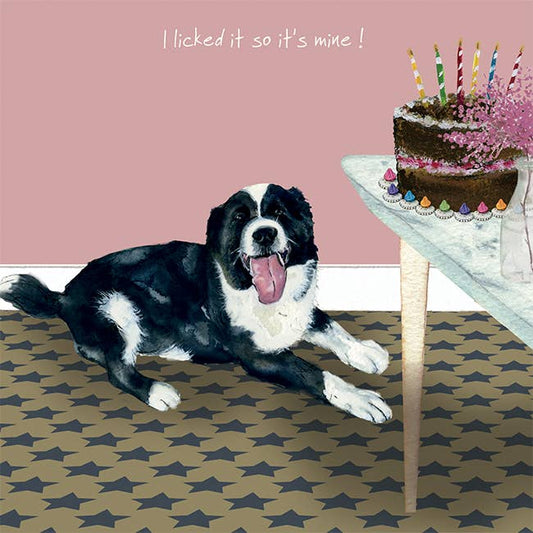 Licked It  Dog Greeting Card