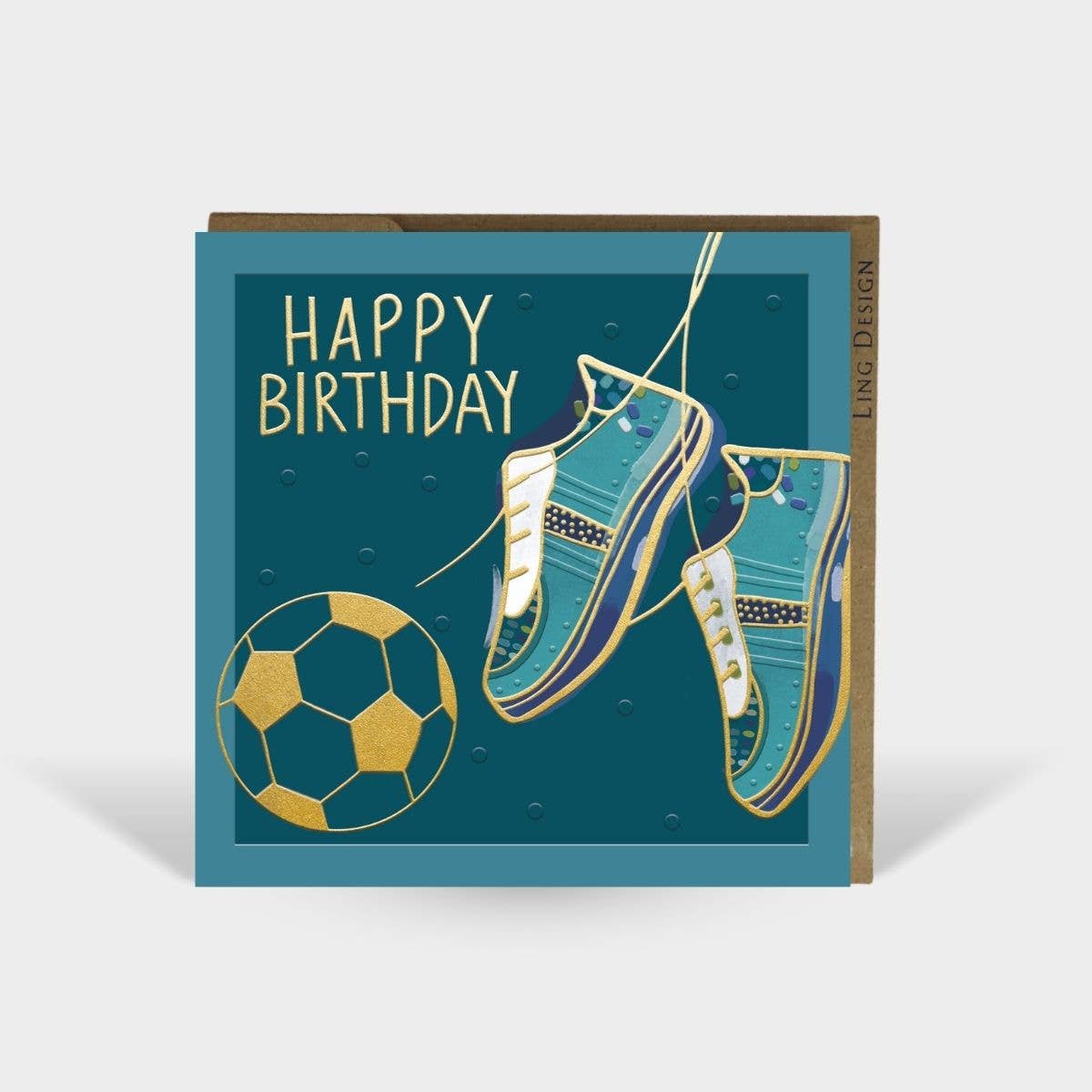 Birthday Goals Card for Him Emboss Foil Football