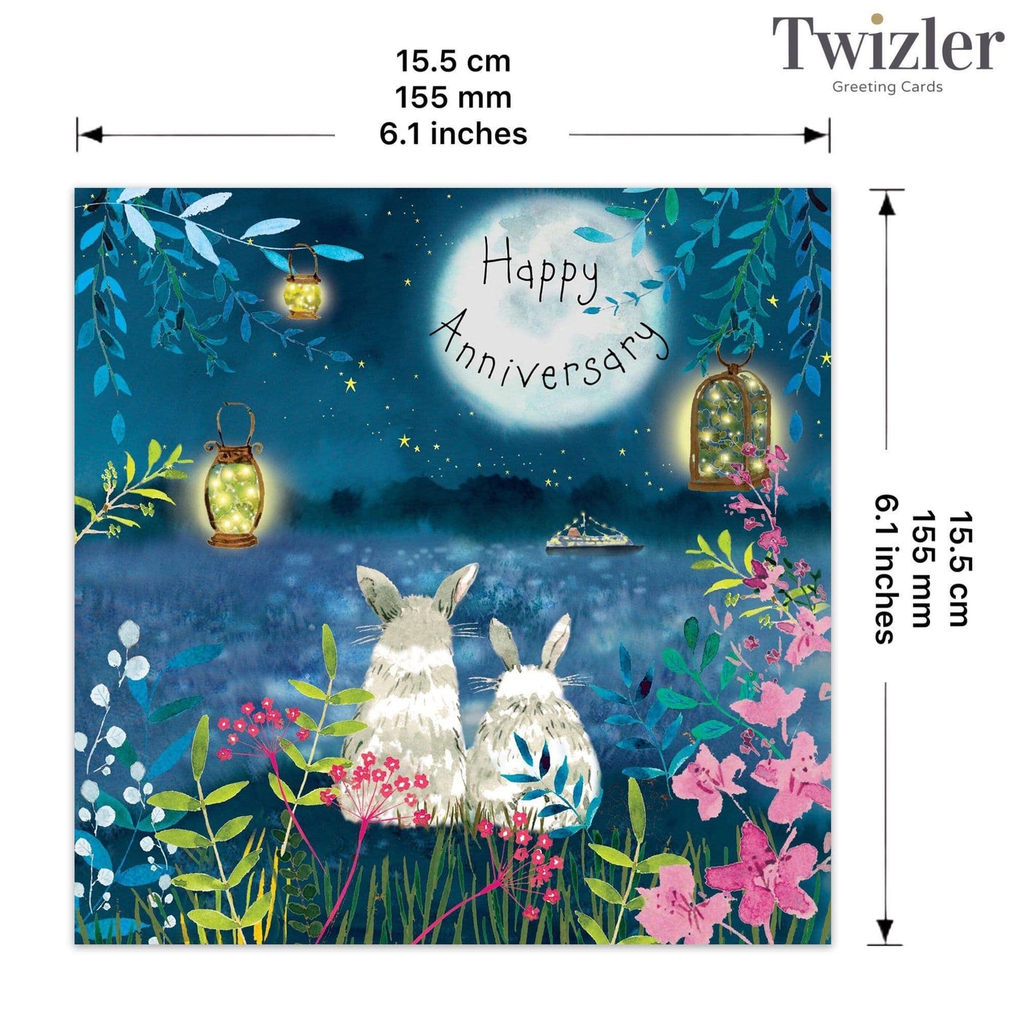 Happy Anniversary Card Rabbits