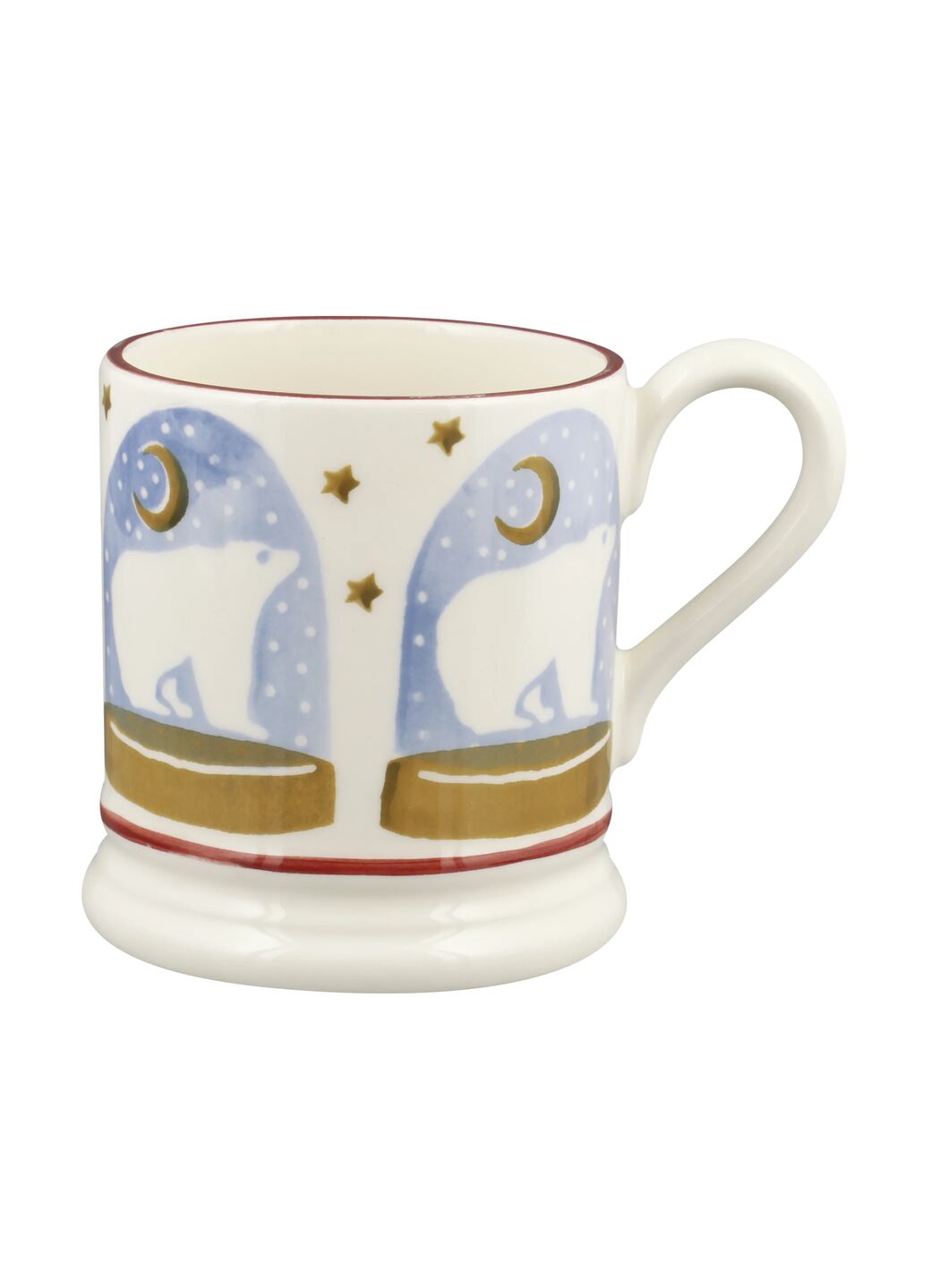 Christmas Polar Bear Snow Globe half pint mug - Emma Bridgewater