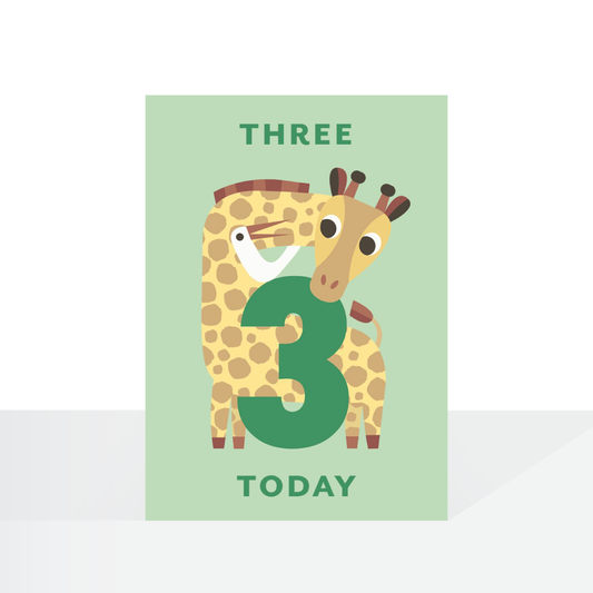 3 today giraffe, card