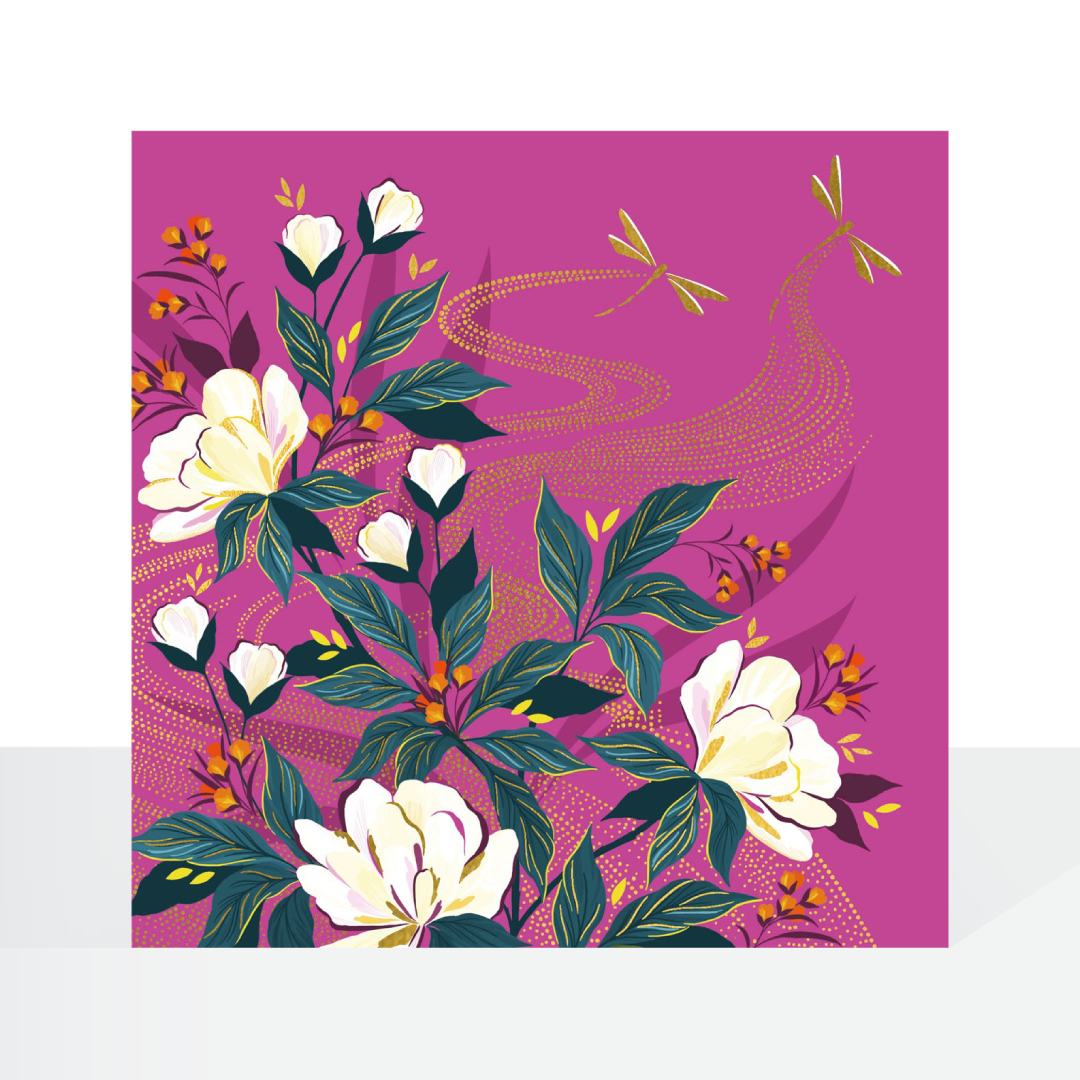 Dragonflies on pink - Sara Miller card