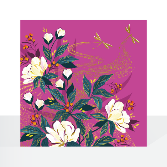 Dragonflies on pink - Sara Miller card