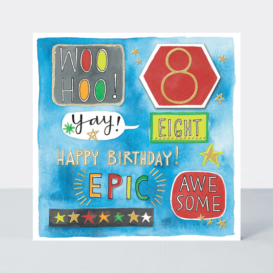 Boys 8th birthday - Rachel Ellen Chatterbox card