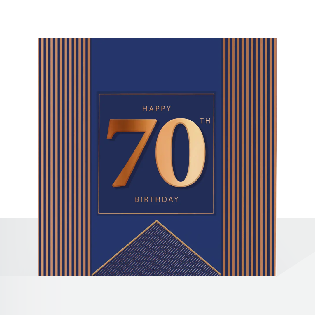 70th birthday Male pocket square card