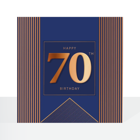 70th birthday Male pocket square card