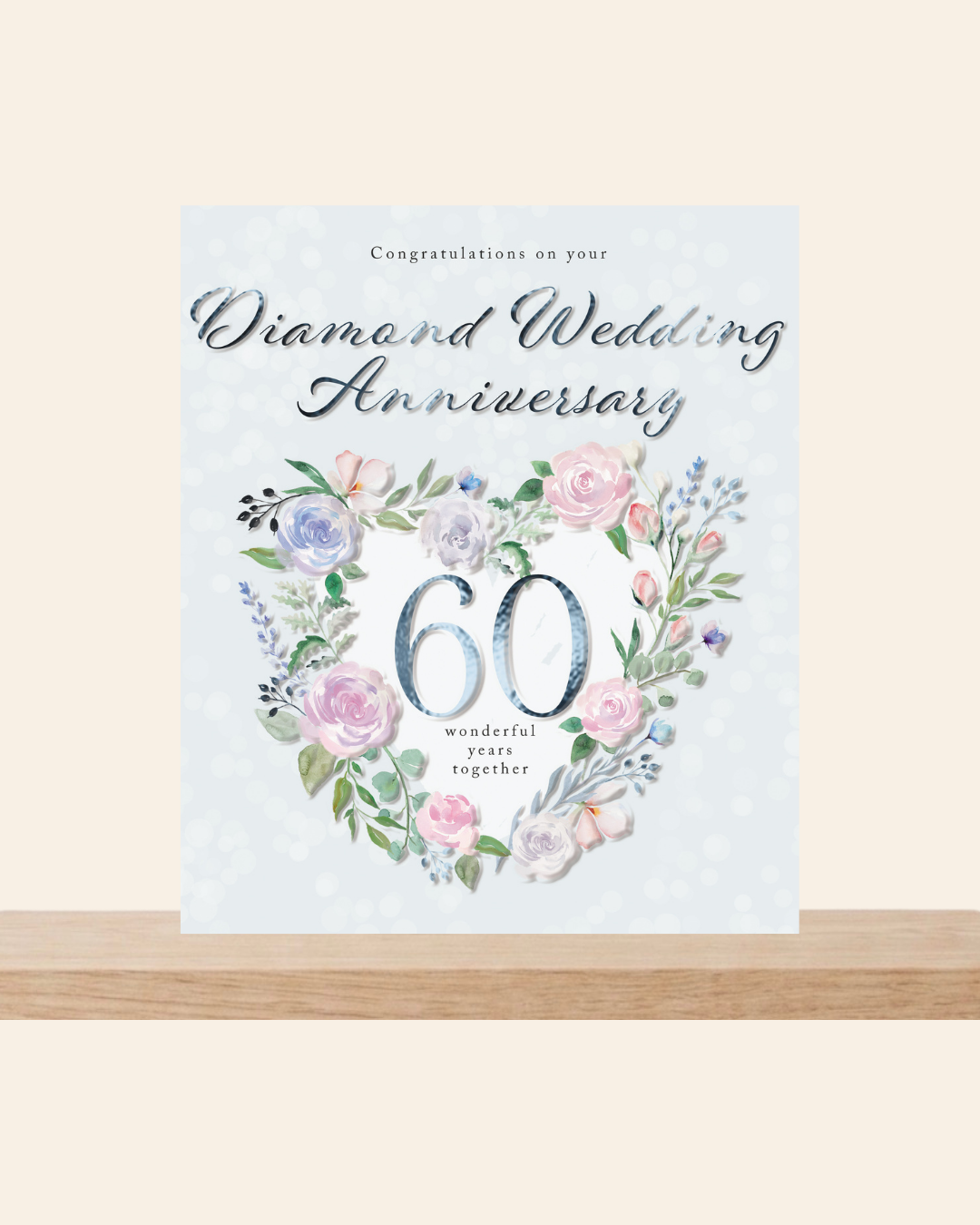 60 years Diamond wedding anniversary card