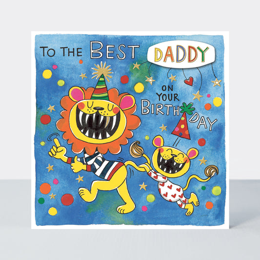 Best Daddy birthday lion - card