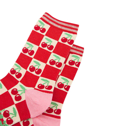 Ladies bamboo socks - Juicy cherry