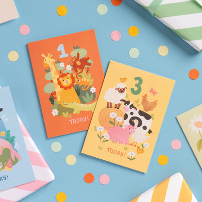 Children’s 3rd Birthday Card – Farm Animal Design
