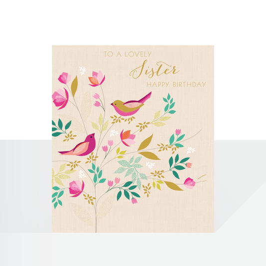 Lovely Sister, birthday - Sara Miller card