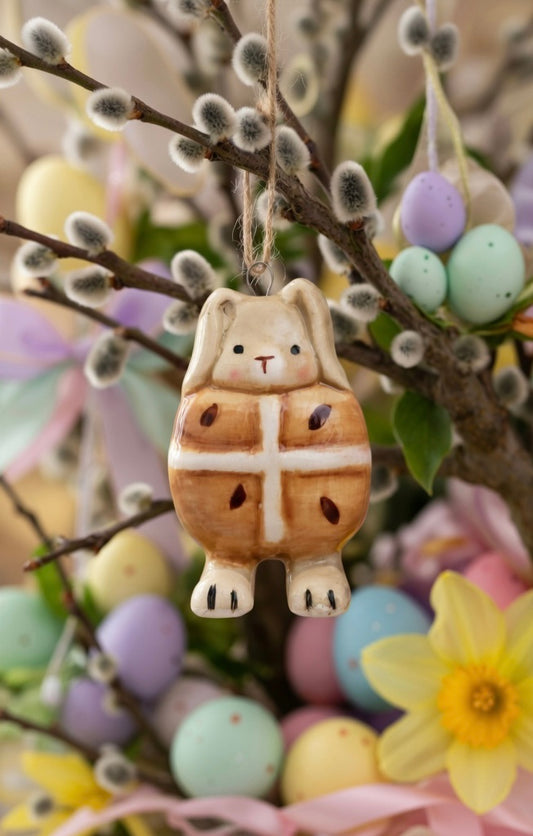 Hot Cross Bunny hanging decoration Easter Tree