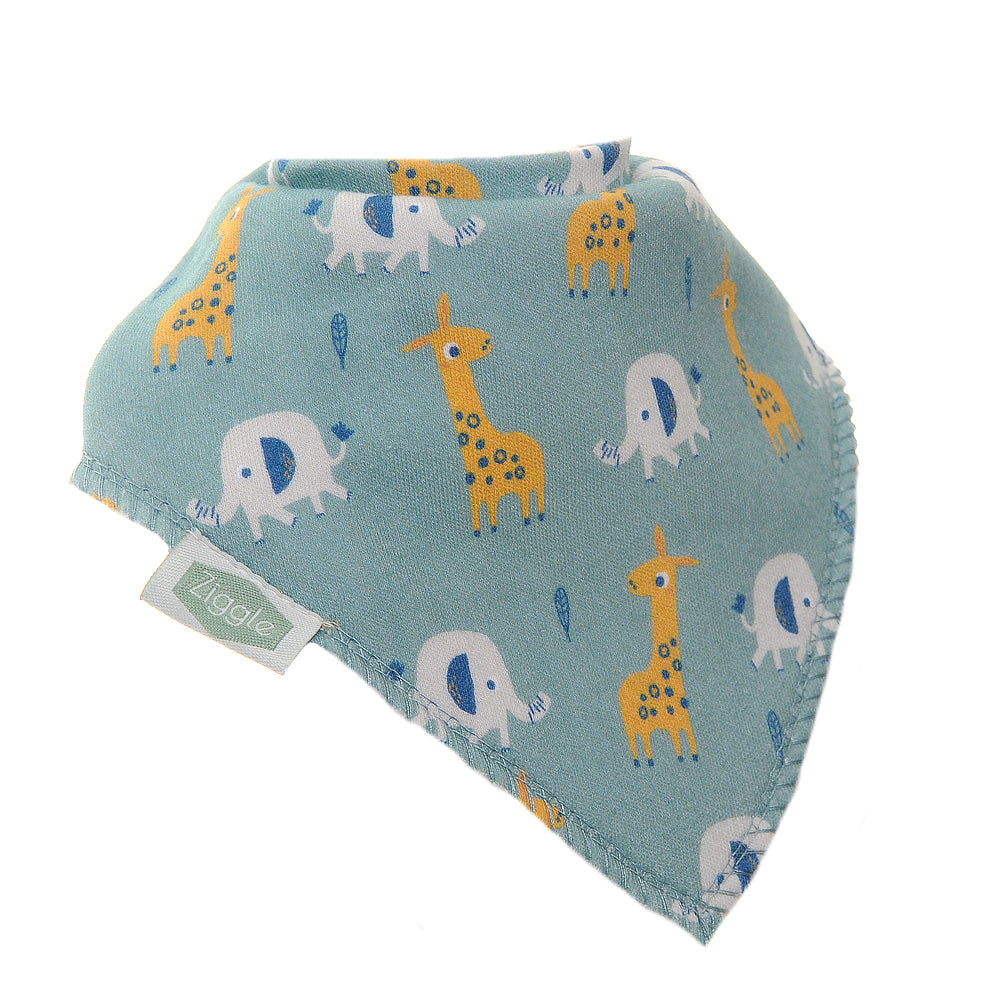 Bandana dribble bib - Jungle animals blue - Ziggle