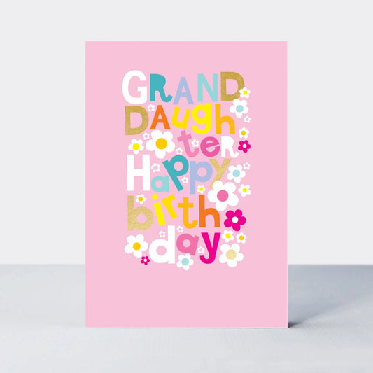 Granddaughter birthday card - flowers - Rachel Ellen