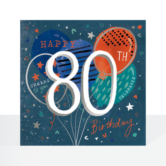 80th birthday, cheers to you - card