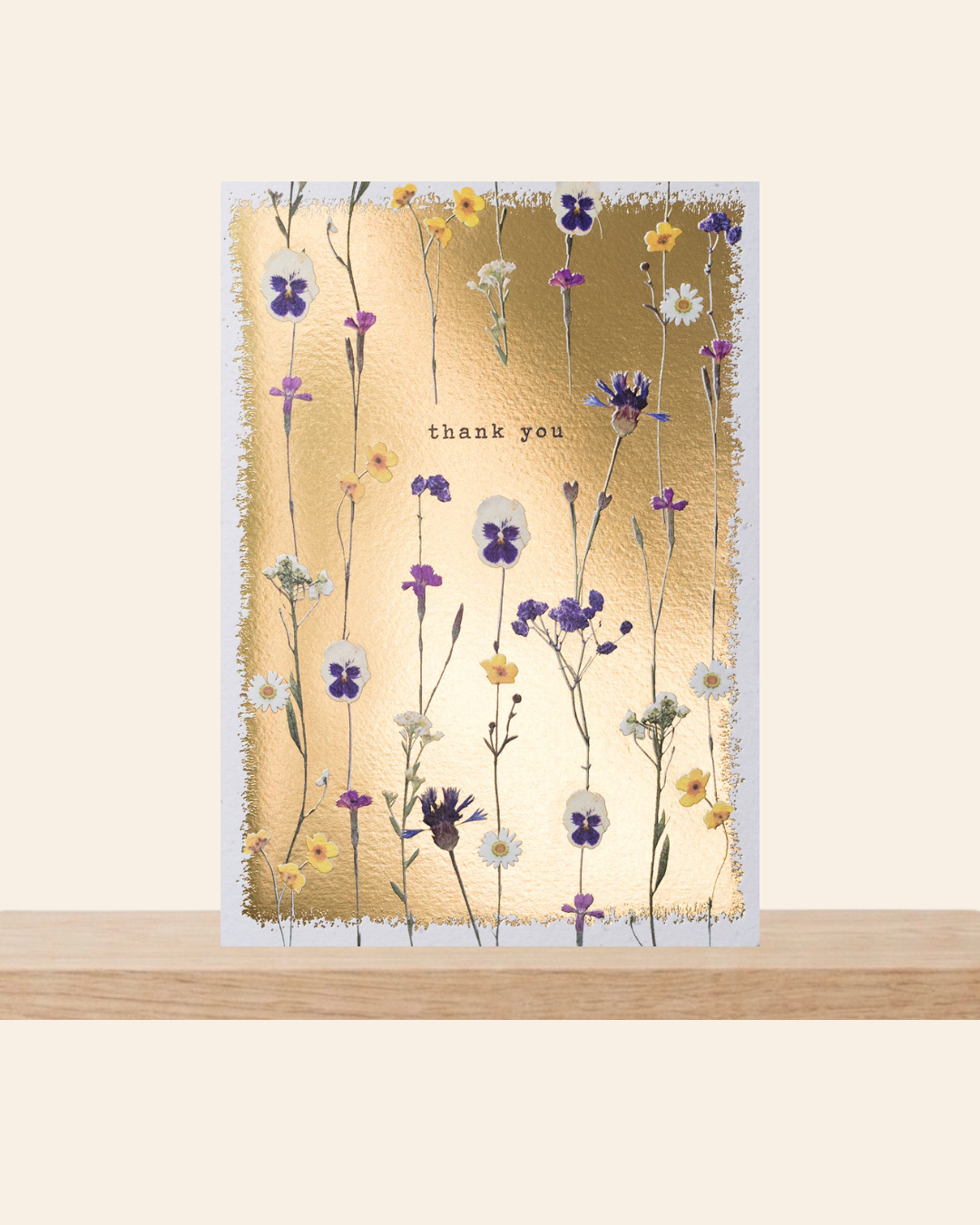 Thank you golden florals card
