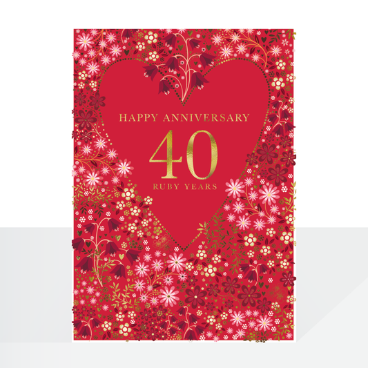 40 Ruby years Anniversary card