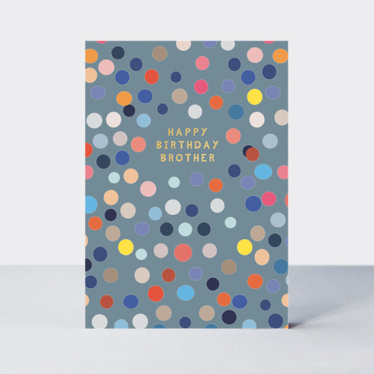 Brother, birthday dots checkmate - card